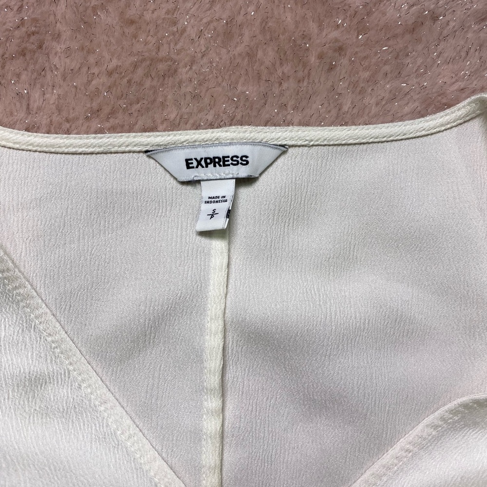 Express Cream Button-Down Blouse - image 2